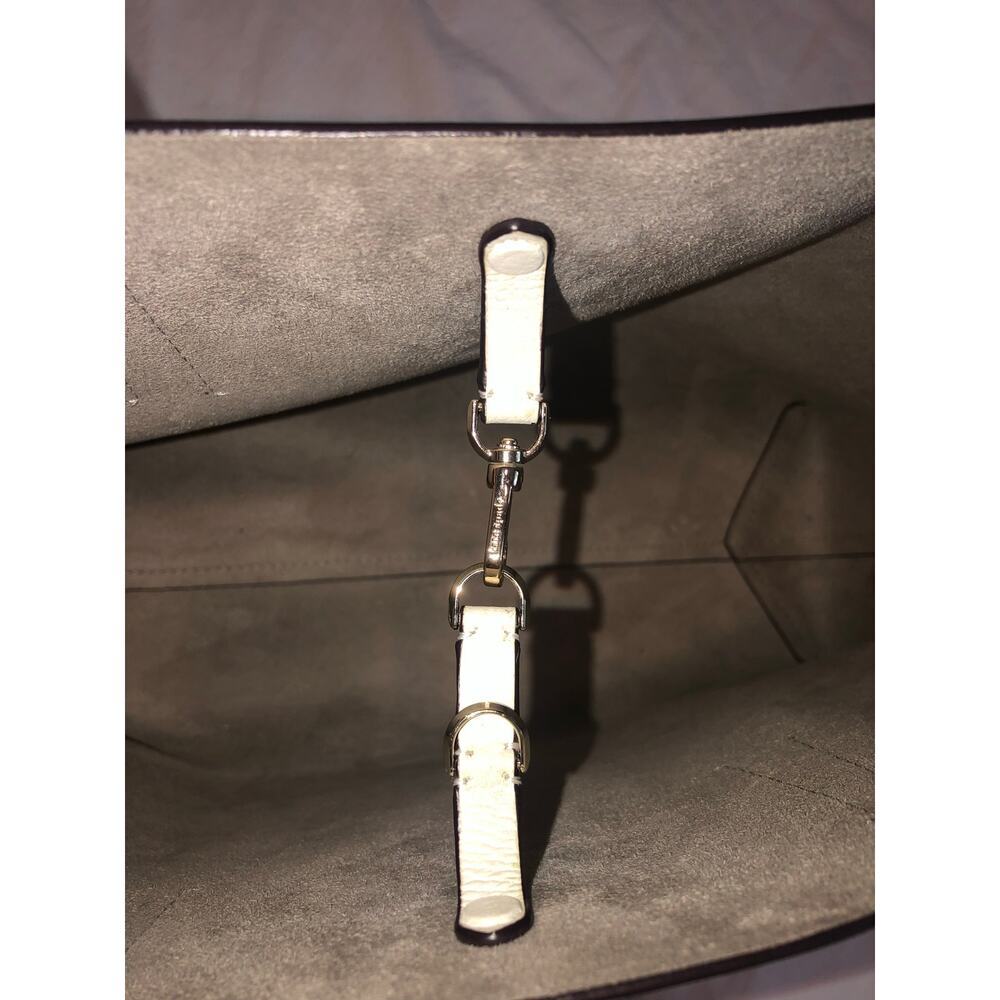 Kate Spade White Leather Tote Large Molly With Small Pouch Summer Bag Work - Picture 6 of 8